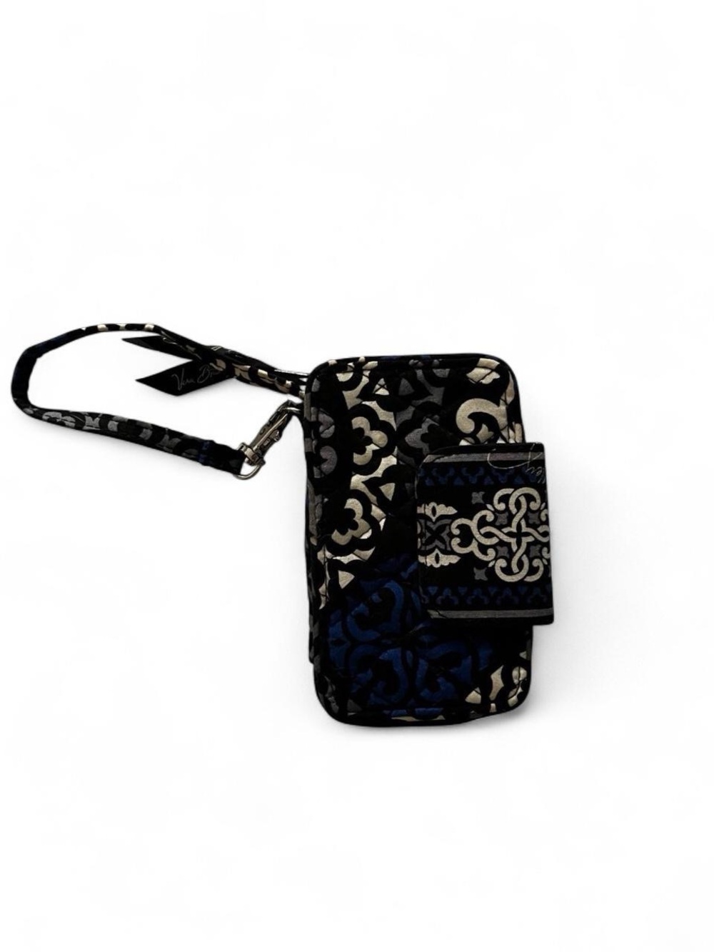 Vera Bradley Quilted Wristlet Phone Case in Black, Navy & White